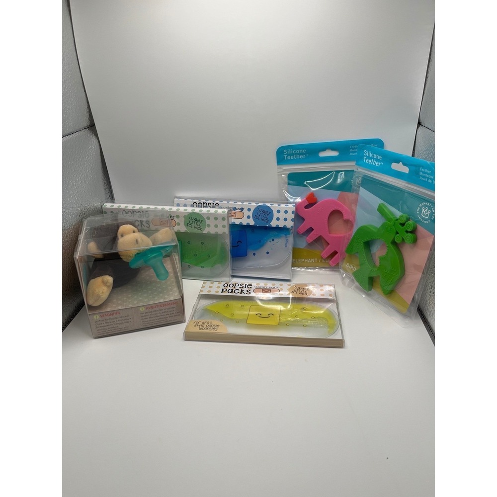 WubbaNub Monkey Pacifier Manhattan Toy Silicone Teethers Oopsie Packs Bundle NEW